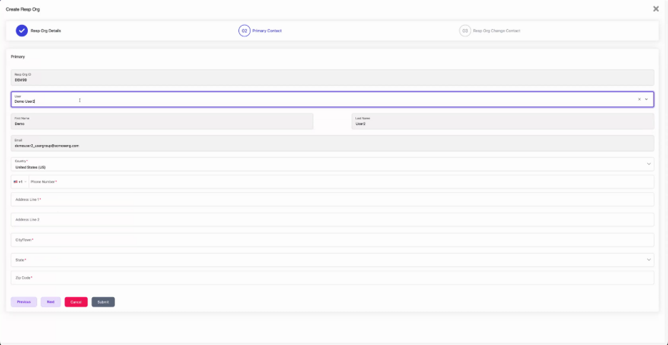 Select a primary contact