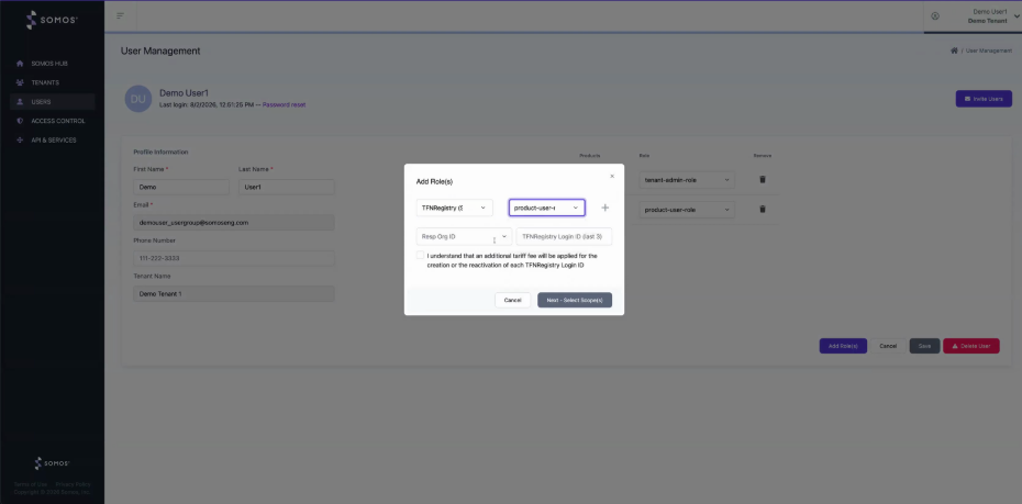 Add a role to an existing user