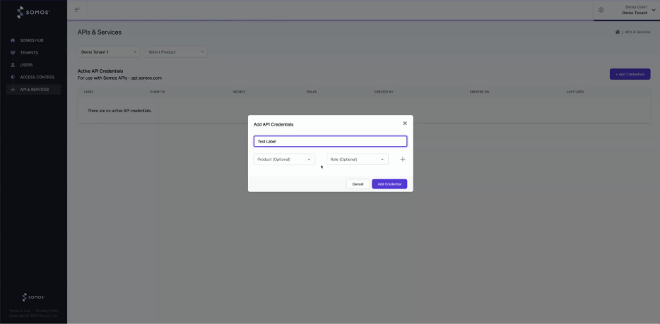 Add an API credential