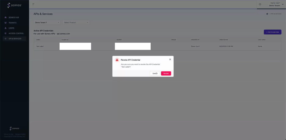 Revoke an API credential